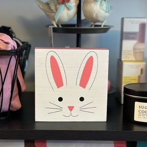 Wooden Bunny Sign Wall Decor, Tiered Tray Decor, Bunny Shelf Decor